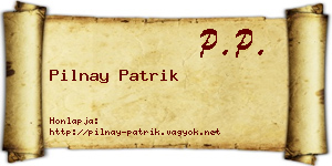 Pilnay Patrik névjegykártya